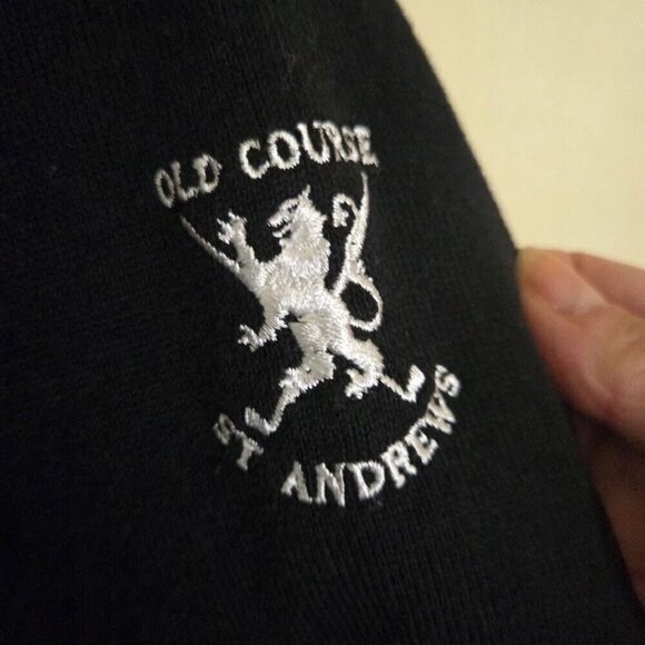 Glenmuir The Open Quarter Zip Argyle Cotton Golf Sweater Black & Purple Size XL - Picture 6 of 9